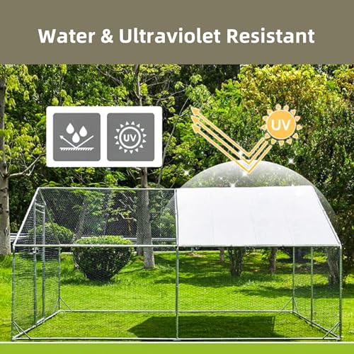 Large Walk-in Metal Chicken Coop with Waterproof Cover C131260