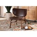Dark Brown Faux Leather Accent Chair N28210
