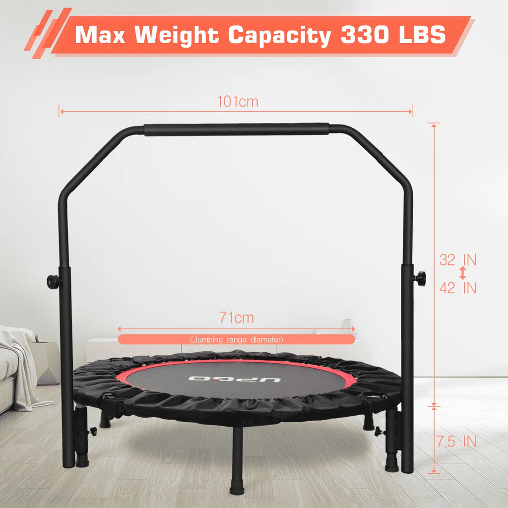 40 Foldable Fitness Trampoline with Adjustable Foam Handle K621
