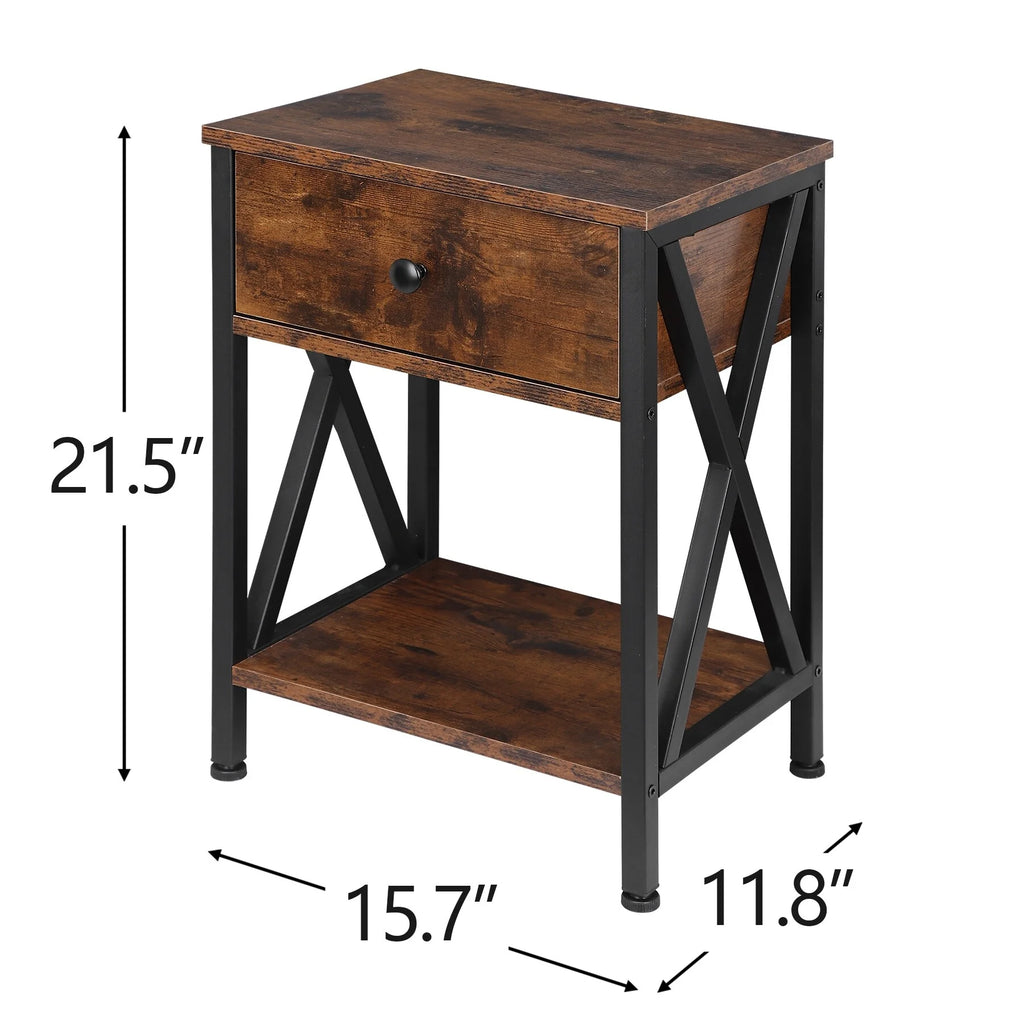 Brown Metal Frame End Table S544255