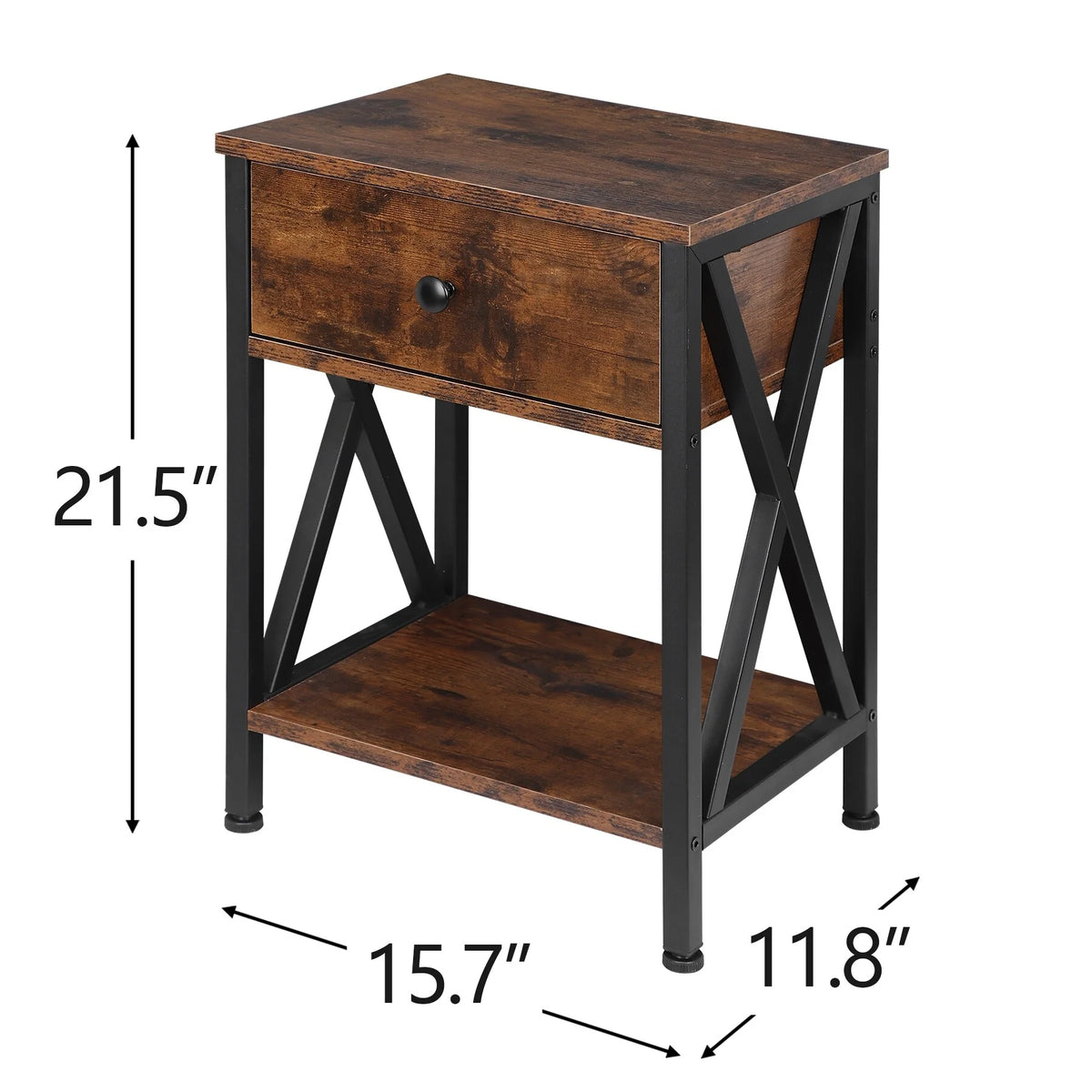 Brown Metal Frame End Table S544255