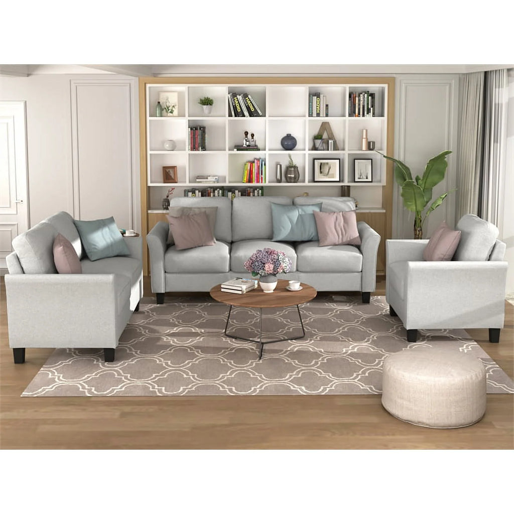 Light Gray 3 Piece Sectional Sofa Set E28135