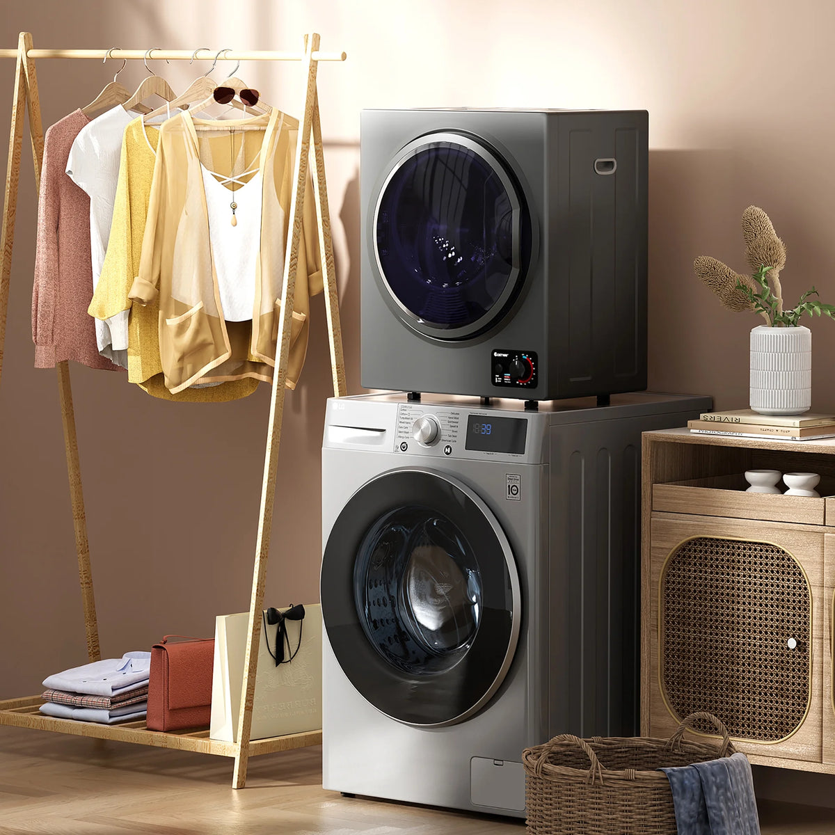 Compact Electric Laundry Dryer Stainless Steel Wall Mounted 1.5 cu.ft. J7405
