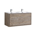 48 in. Double Sink Wall Mount Nature Wood Bathroom Vanity P3881