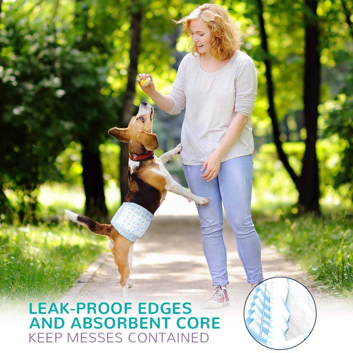 Absorbent Male Dog Wraps Belly Bands with Leak Protection A913690