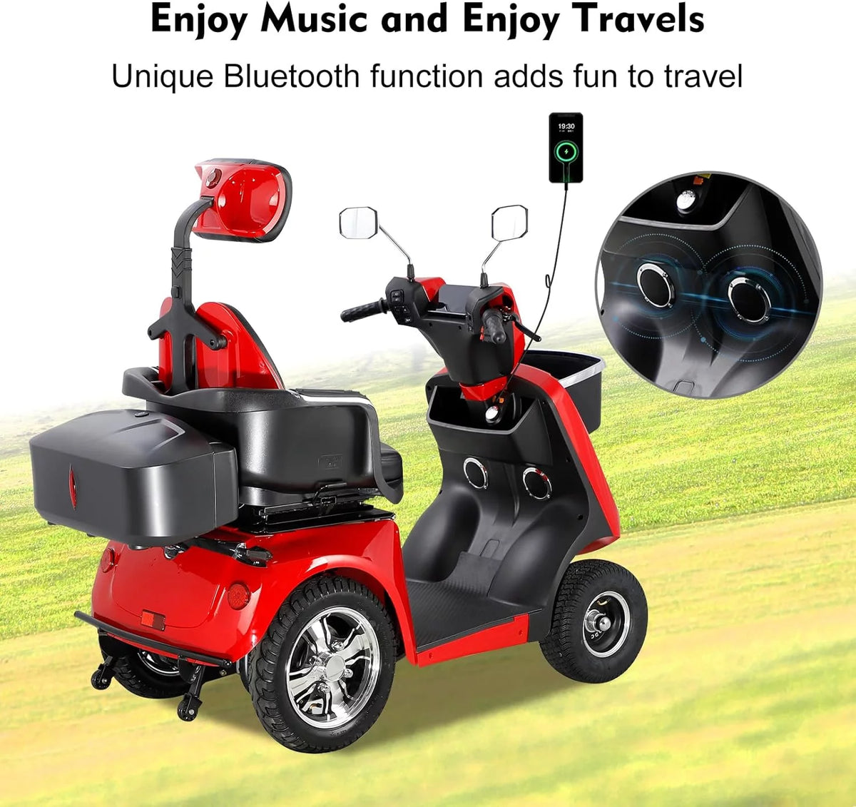 4 Wheel 800W Mobility Scooter 500 lb Capacity N8479