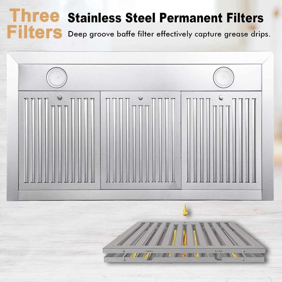 36 inch Stainless Steel Wall Mount Range Hood E24175