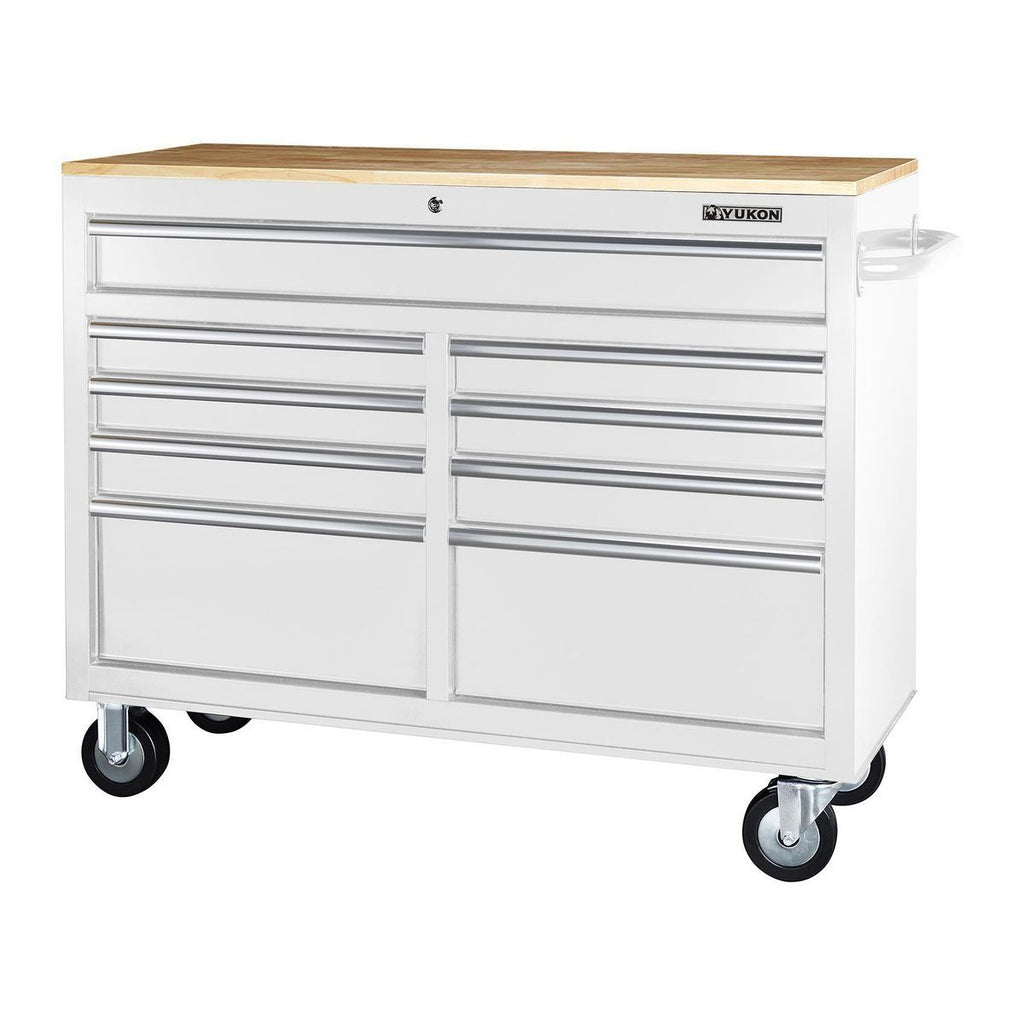 Black 9-Drawer Mobile Storage Cabinet with Solid Wood Top L776547