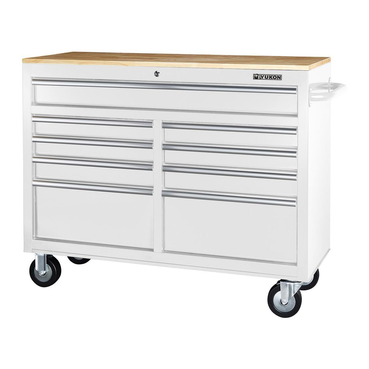 Black 9-Drawer Mobile Storage Cabinet with Solid Wood Top L776547