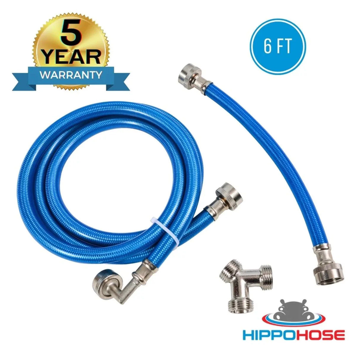 6 ft Stainless Steel Braided Steam Dryer Hose Kit with Y Connector Y5159