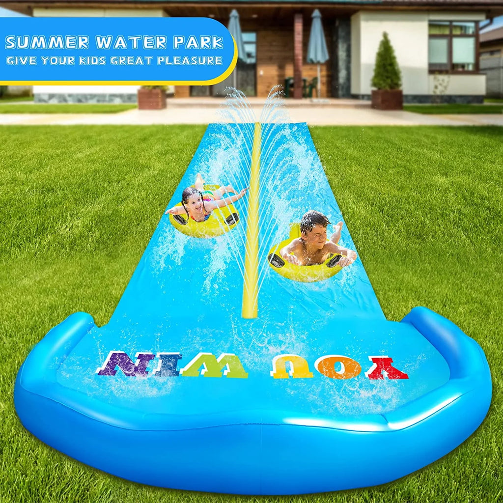 32.8FT Inflatable Water Slide with 2 Racing Lanes M232