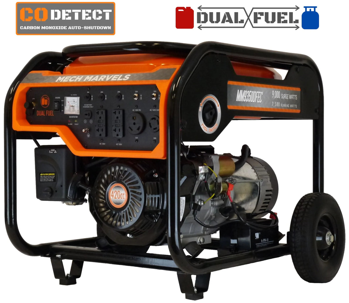 9000 Watt Dual Fuel Portable Power Generator L52895