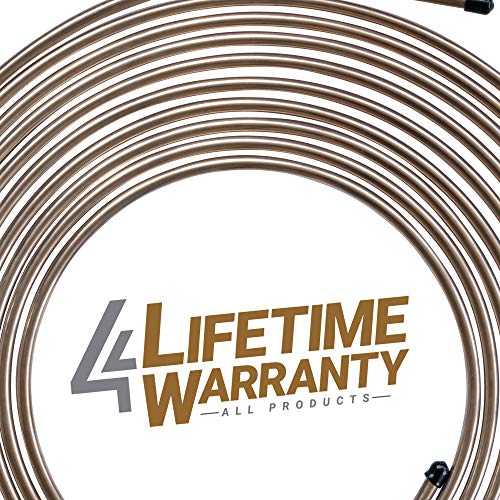 25 ft 1/4 Copper-Nickel Brake Line Tubing Coil and Fitting Kit J587504