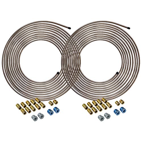 25 ft 1/4 Copper-Nickel Brake Line Tubing Coil and Fitting Kit J587504