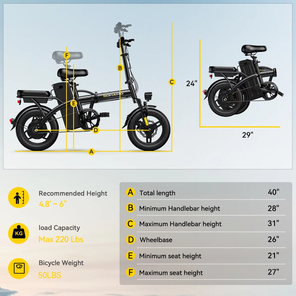 Foldable 36V 10Ah 400W Motor Electric Bike Q56458