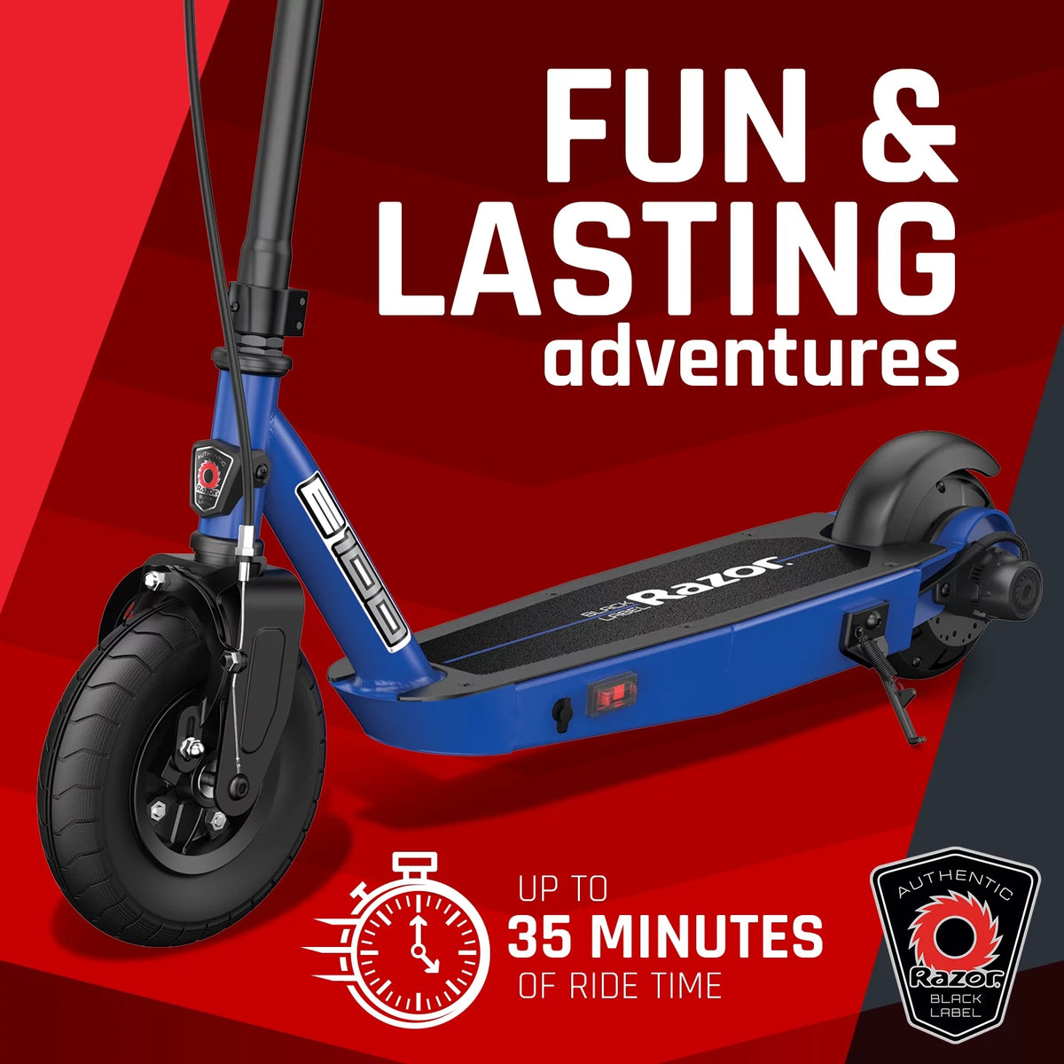 Blue Electric Scooter with 8 Pneumatic Front Tire V815
