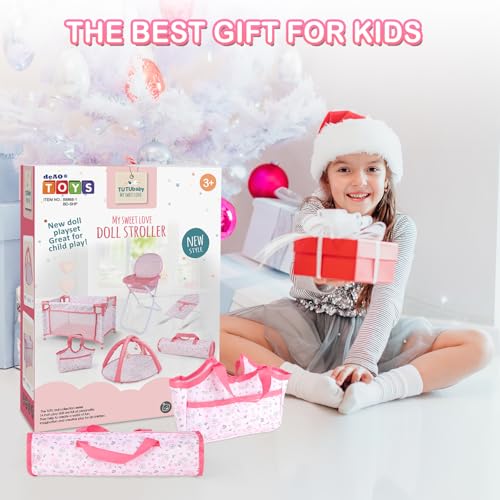 Pink 6 in 1 Baby Doll Playset with Furniture E68378