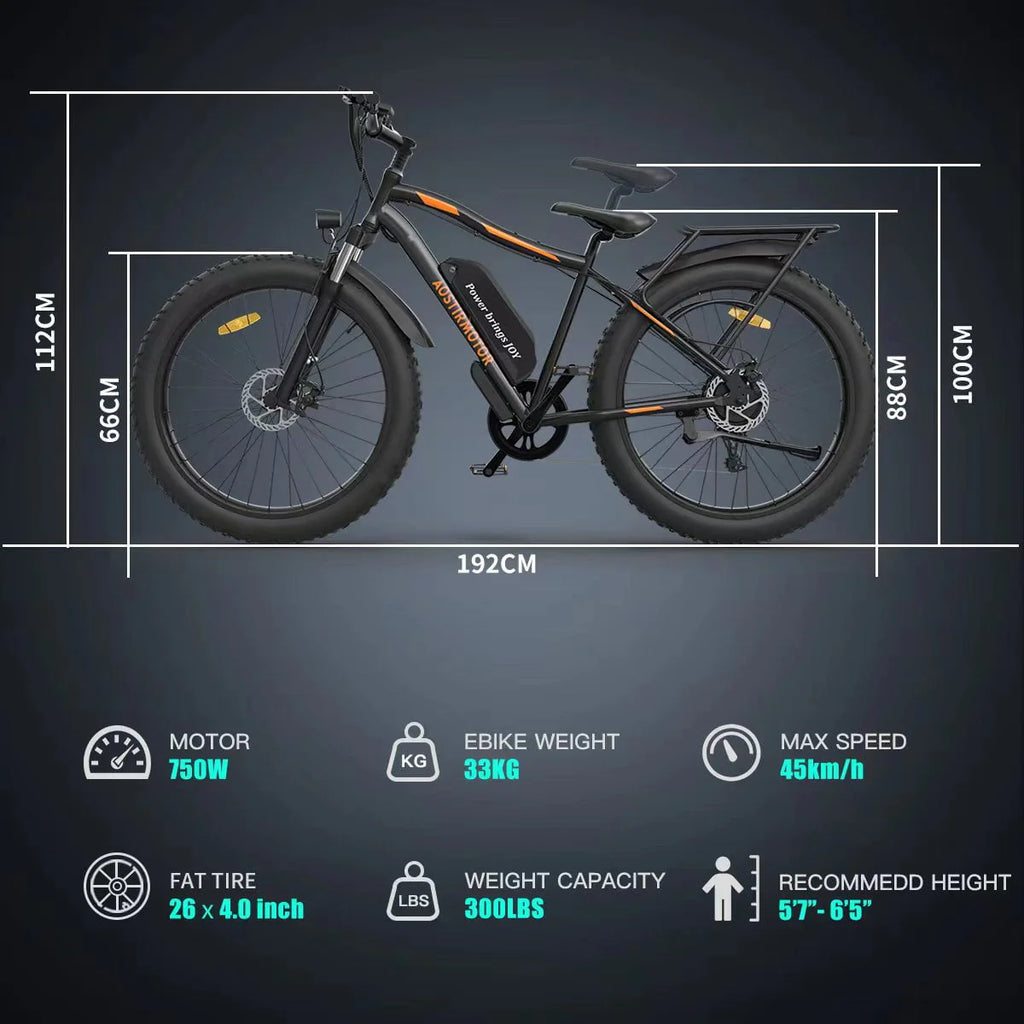 48V 13AH 750W 26 4.0 inch Fat Tire Electric Mountain Bike E67782