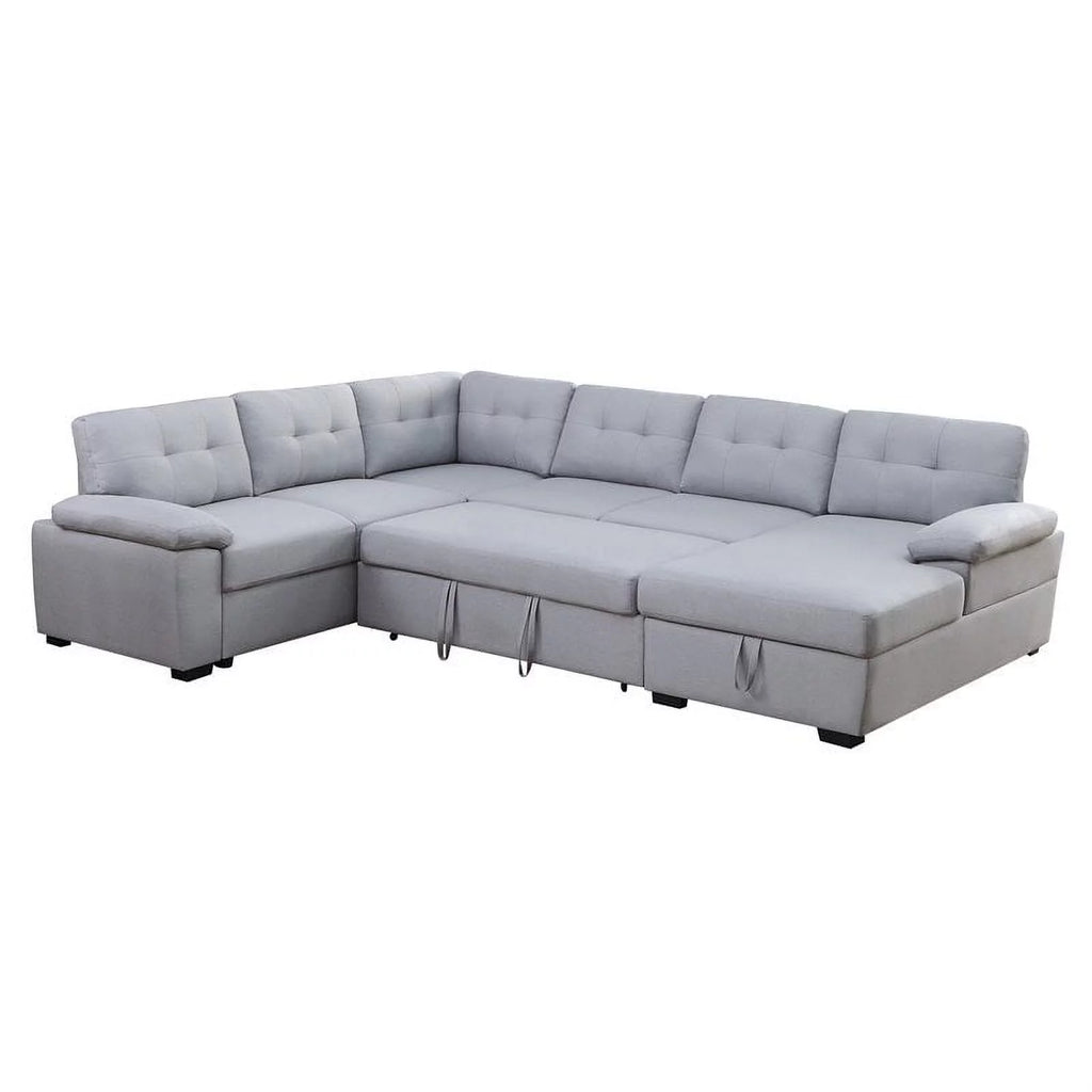 5-Seat Fabric Sleeper Sectional Sofa with Storage Z369