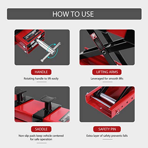 Steel Motorcycle ATV Scissor Lift Jack Stand 1100 lbs P5715
