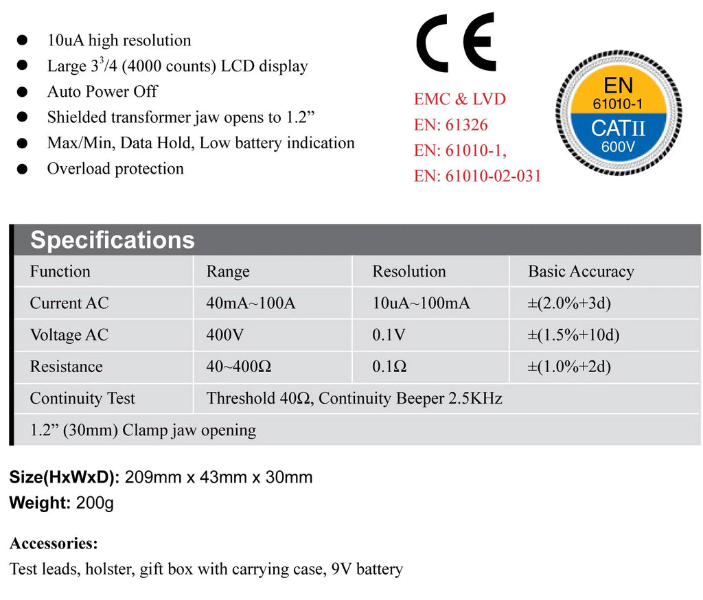 AC Leakage Current Tester Voltage Meter D210