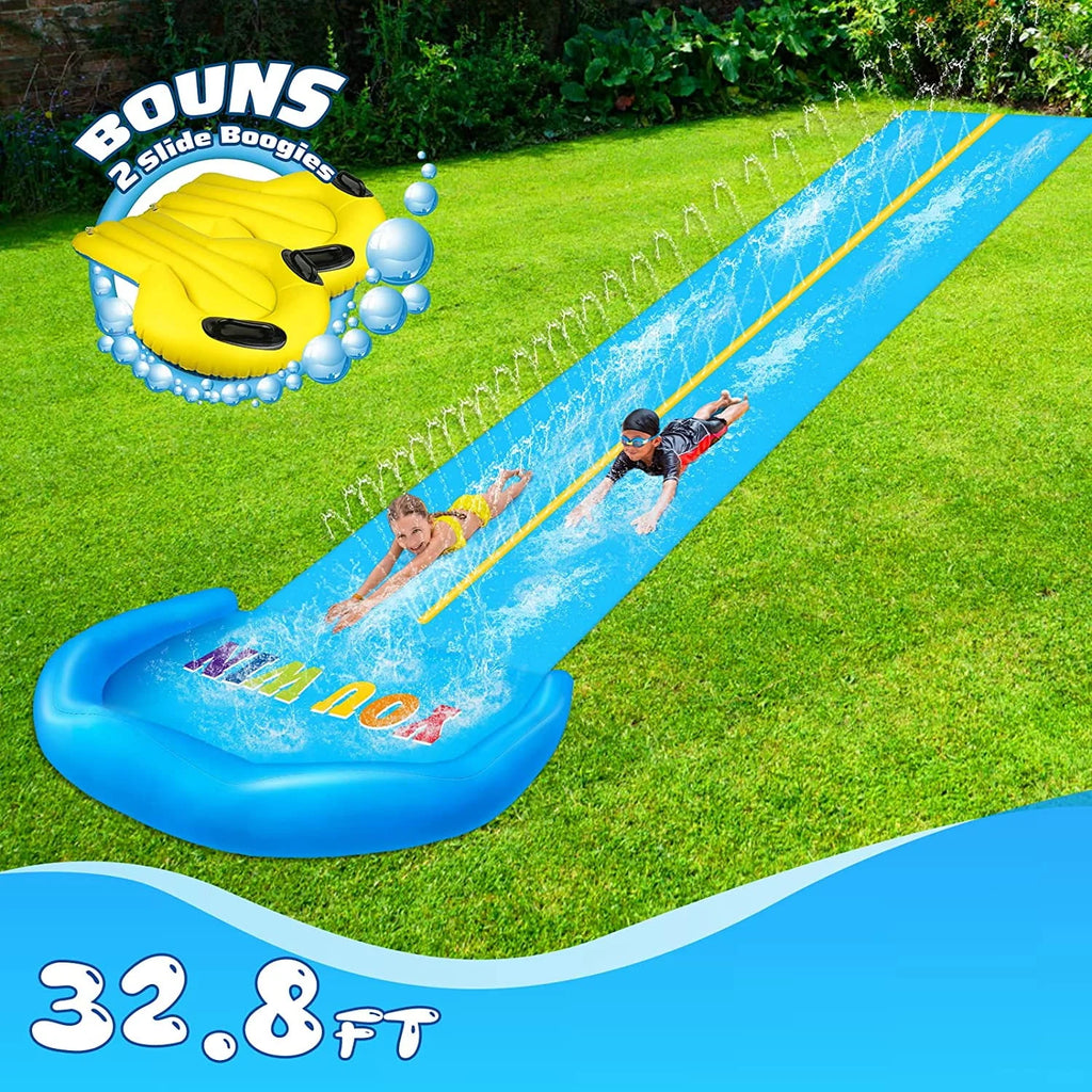 32.8FT Inflatable Water Slide with 2 Racing Lanes M232