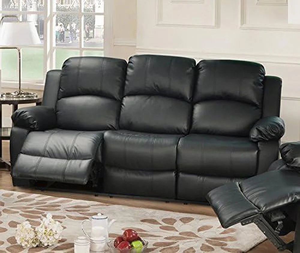 Black 3 Piece Recliner Sofa Loveseat and Chair A852