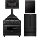 36 in. Range, Range Hood, Microwave Drawer, Dishwasher, Refrigerator N2565