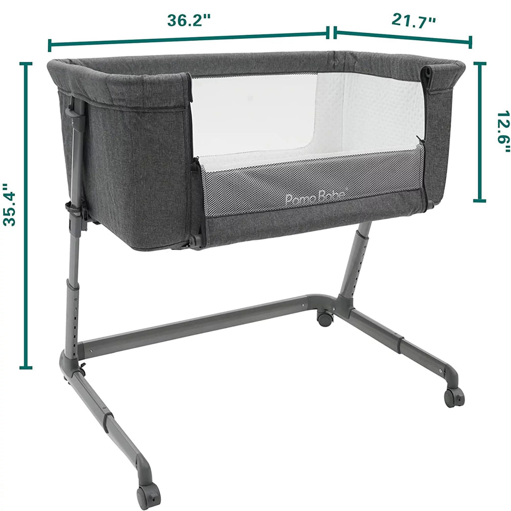 Grey Bassinet with Wheels and Folding Frame K684