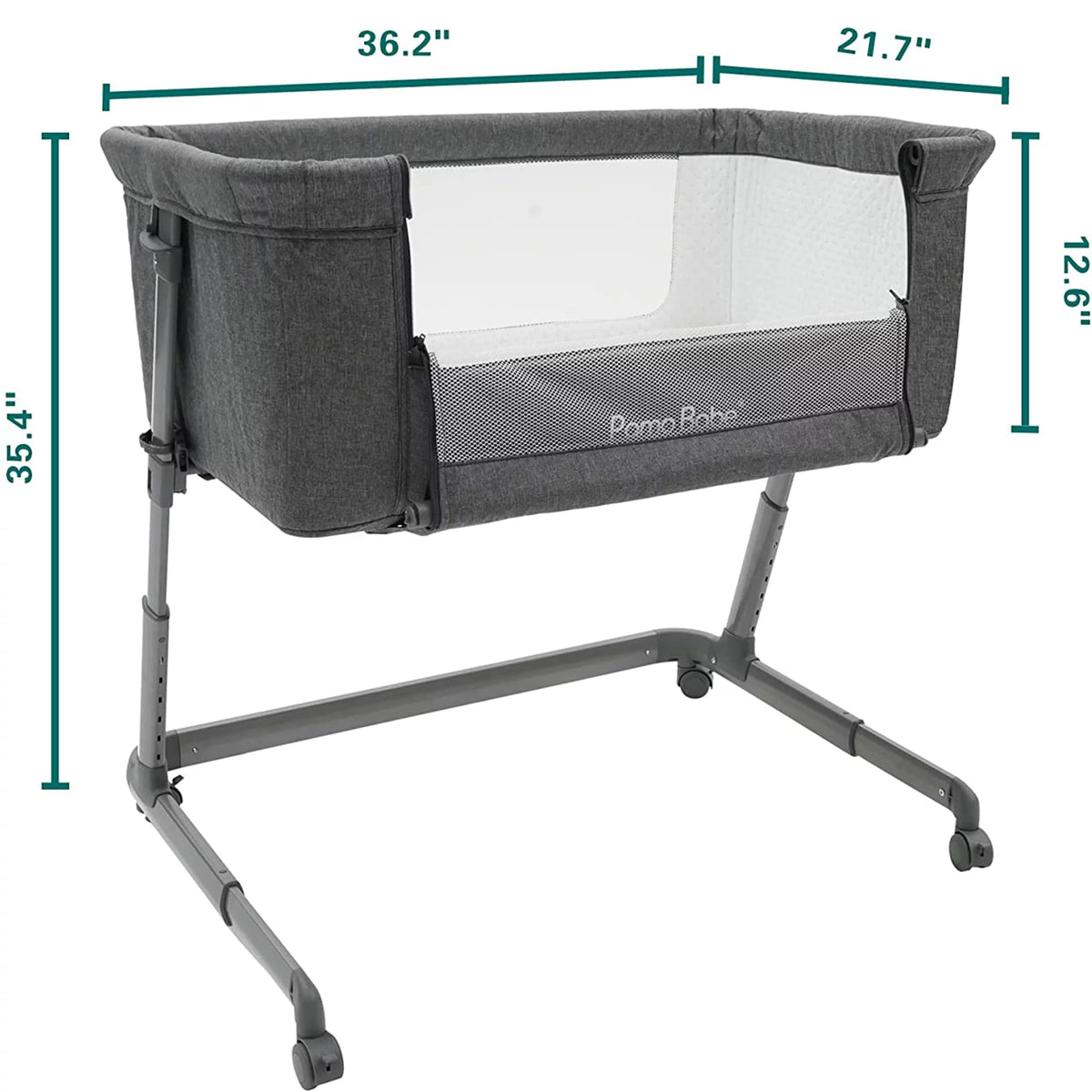 Grey Bassinet with Wheels and Folding Frame K684