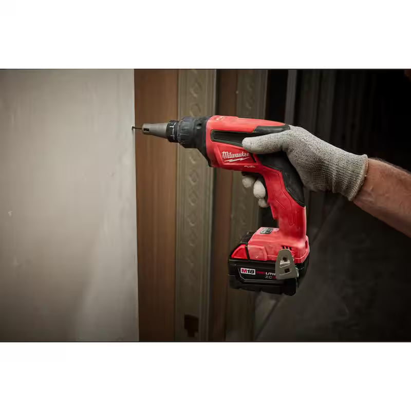 18-Volt Lithium-Ion Brushless Cordless Drywall Screw Gun Kit with Hammer Drill Q69692