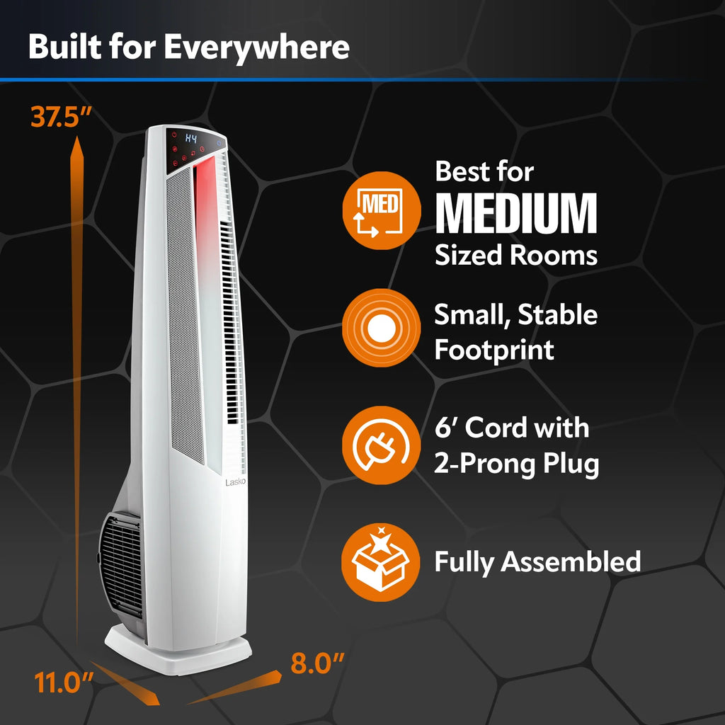 Black High Velocity Fan and Ceramic Space Heater with Remote H803423