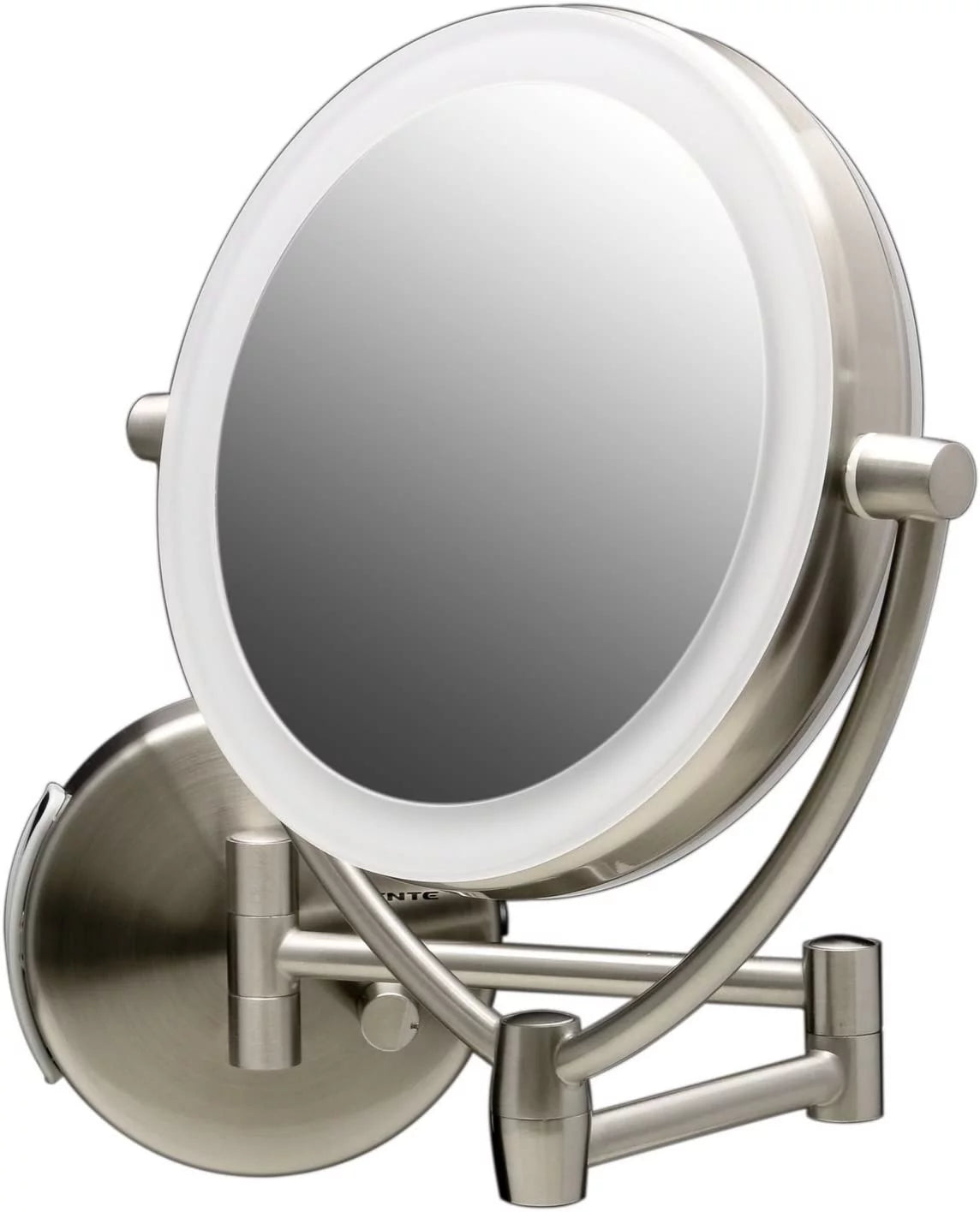 7.5" Lighted Wall Mount Double Sided Makeup Mirror 1X & 10X Magnifier B19877