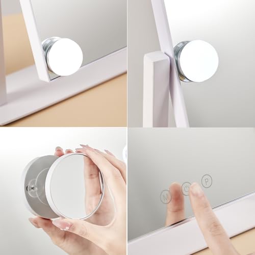 White Hollywood Vanity Mirror with 12 Dimmable Bulbs Z600386