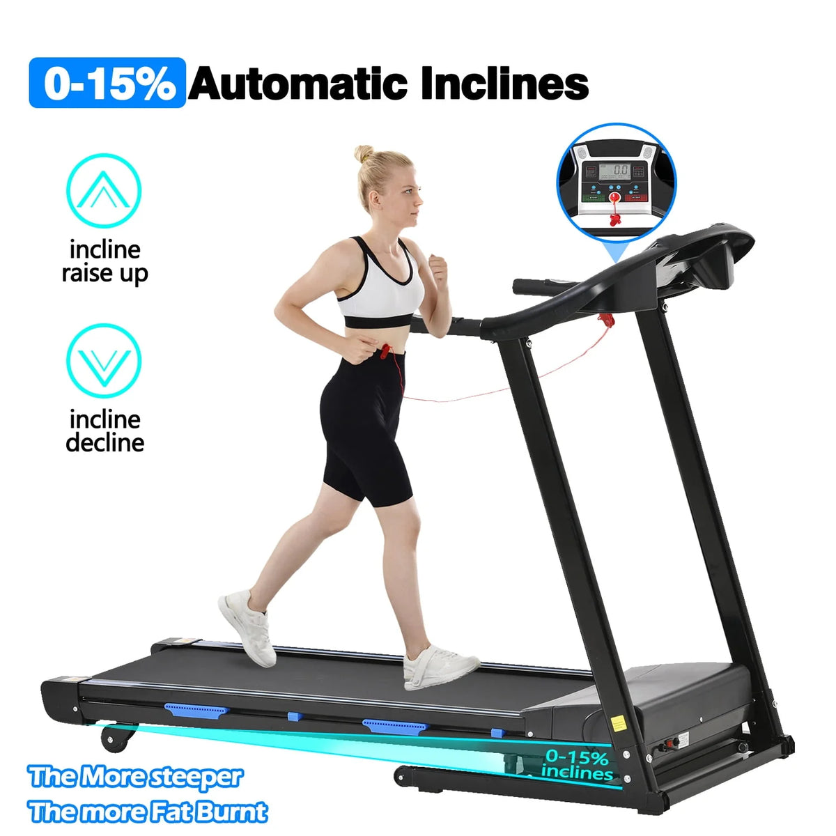 3.5HP Foldable Electric Treadmill with Incline S723