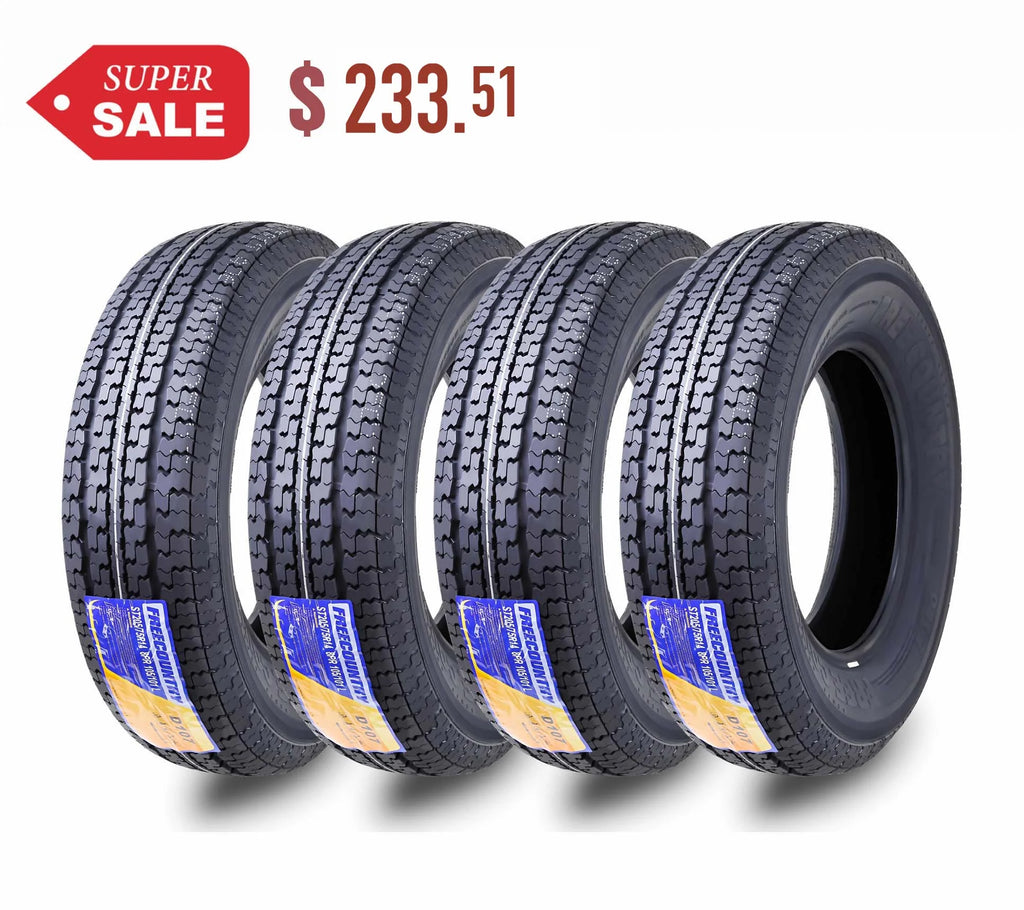 Set of 4 ST 205/75R14 Trailer Tires A8947