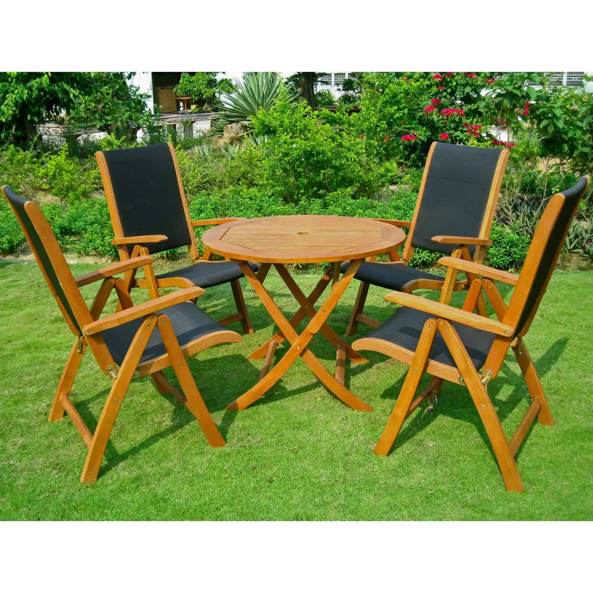 Balau Wood 5 Piece Patio Dining Set A376323