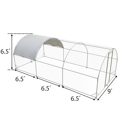 Large Walk-in Metal Chicken Coop with Waterproof Cover C131260