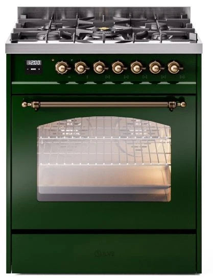 30 Dual Fuel Propane Gas Range Emerald Green Bronze Trim O758719