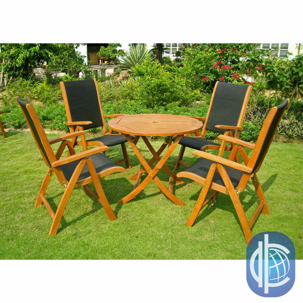 Balau Wood 5 Piece Patio Dining Set A376323