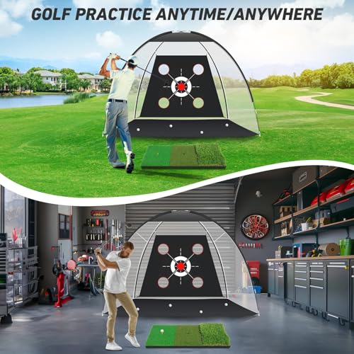 Golf Net with Practice Mat 10x7FT Z7663