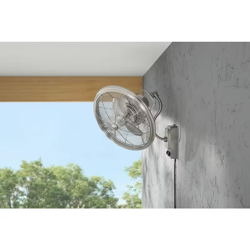 Brushed Nickel Oscillating Wall Fan L344928