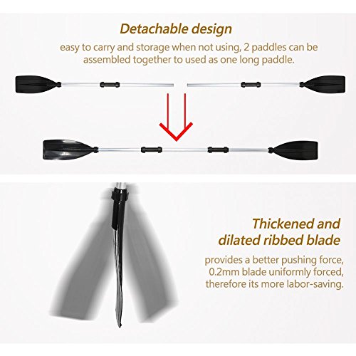 2 Pcs 4Ft Detachable Boat Canoe Paddle C739674