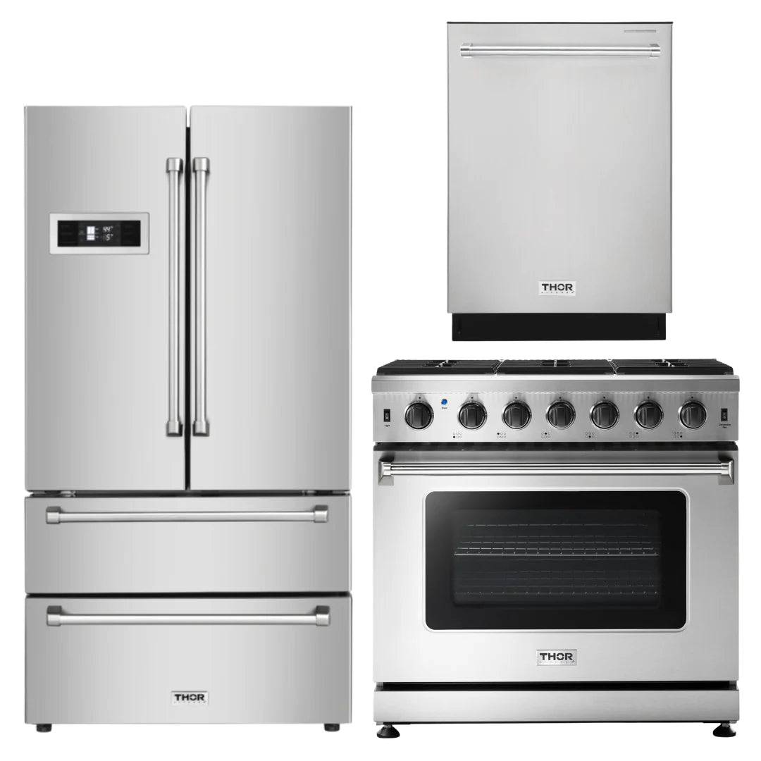 36 Liquid Propane Range, Refrigerator, Dishwasher N643