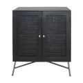 Black 2-Door Wood Nightstand Y751