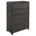 5 Drawer Contemporary Wood Chest in Dark Gray X989477
