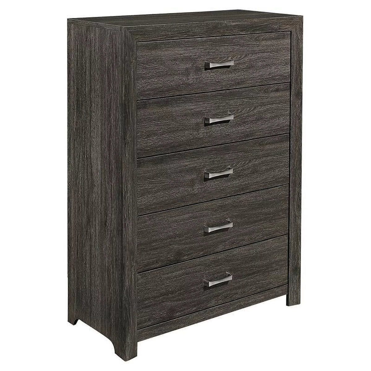 5 Drawer Contemporary Wood Chest in Dark Gray X989477