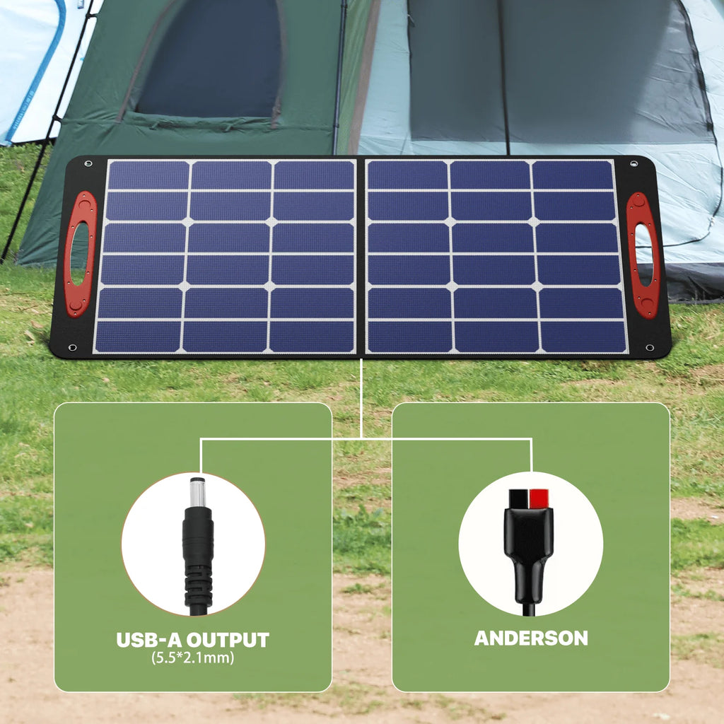 300W Portable Power Station with 100W Foldable Solar Panel, Black X620268