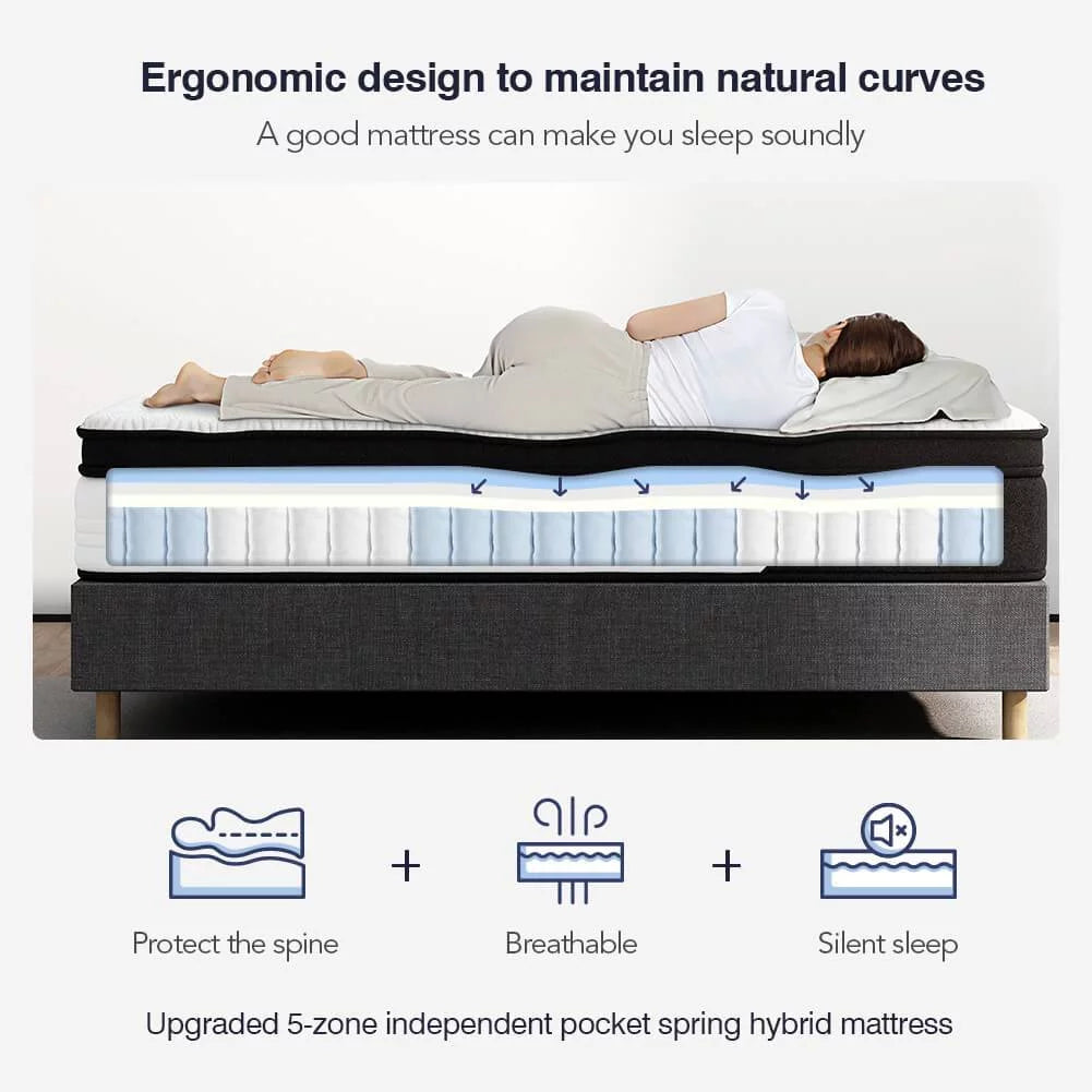 Queen Size 12-Inch Hybrid Memory Foam Innerspring Mattress U115897