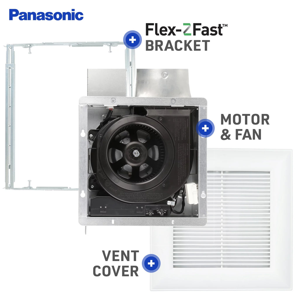 White Ceiling or Wall Exhaust Fan with Condensation Sensor S618296